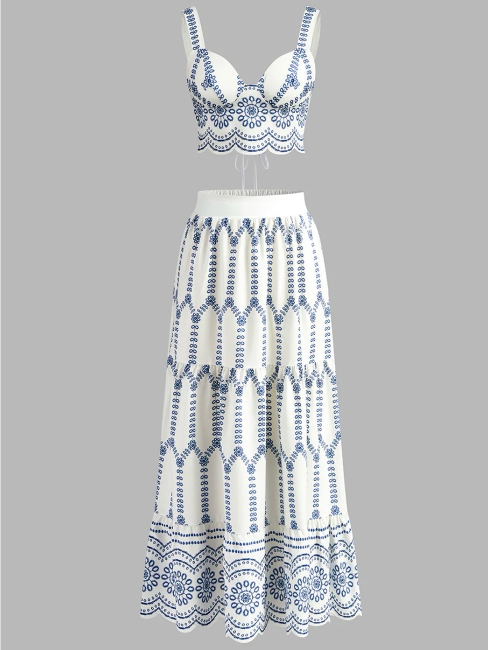 Commense Printed Sleeveless Tie Back Skirt Set size XS